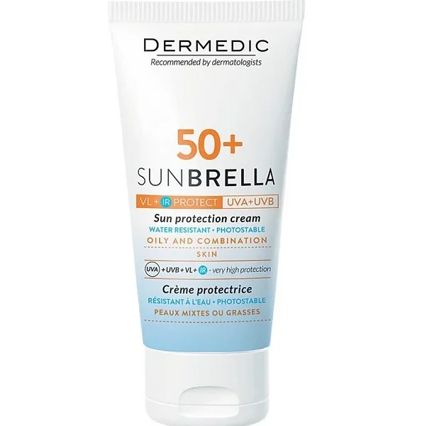 DERMEDIC SUNBRELLA CREME SPF50+ PEAU MIXTE A GRASSE 50ML – Image 2