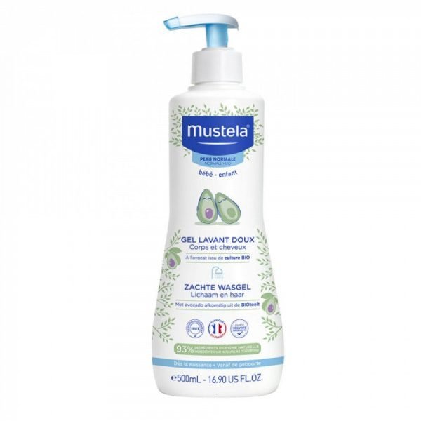 MUSTELA GEL LAVANT DOUX AVOCAT CORPS ET CHEVEUX 500 ML – Image 2