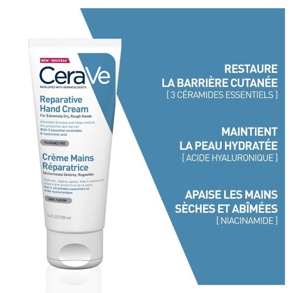 CeraVe Crème Mains Réparatrice 100ml – Réparation Intense – Image 3