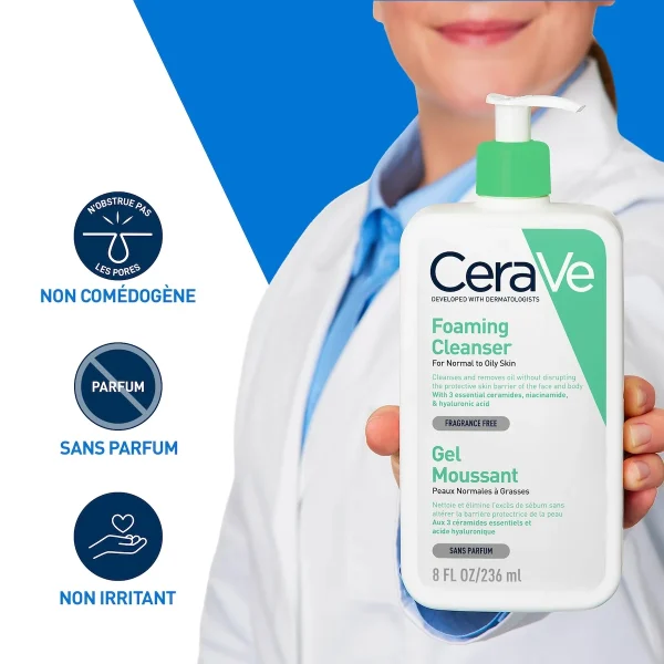 CeraVe Gel Moussant Nettoyant 236ml – Pureté Essentielle – Image 3
