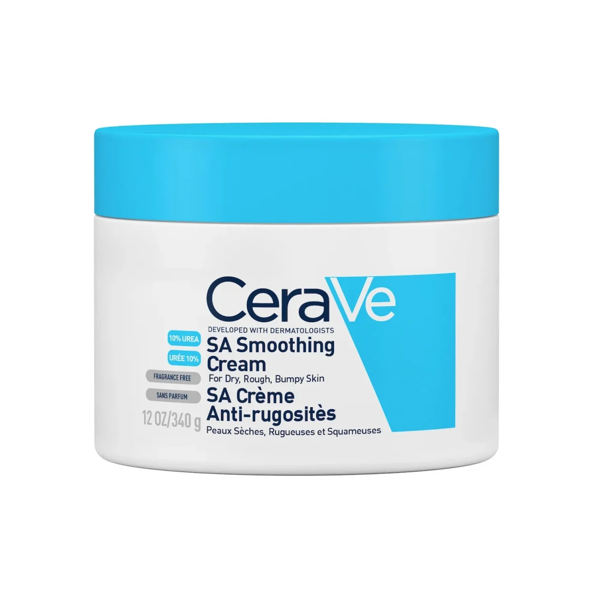CeraVe SA Crème Anti-Rugosités 340g – Lissage Intensif CeraVe SA Crème Anti-Rugosités 340g peau sèche et squameuse