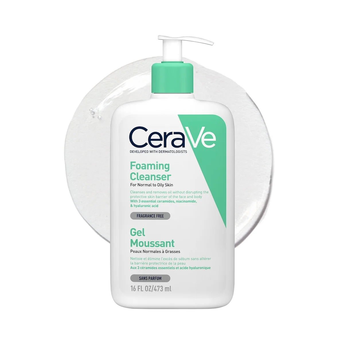 CeraVe Gel Moussant Nettoyant 473ml peau normale à grasse