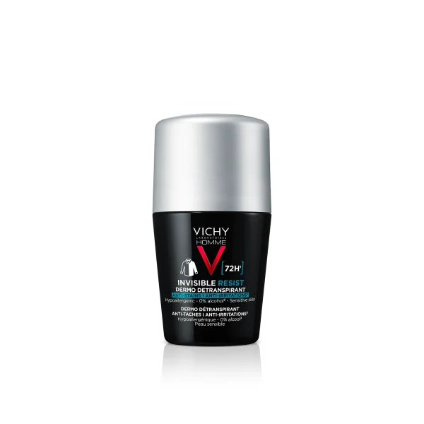 VICHY HOMME DEODORANT DETRANS RESIST 72H INVISIBLE 50ML – Image 1