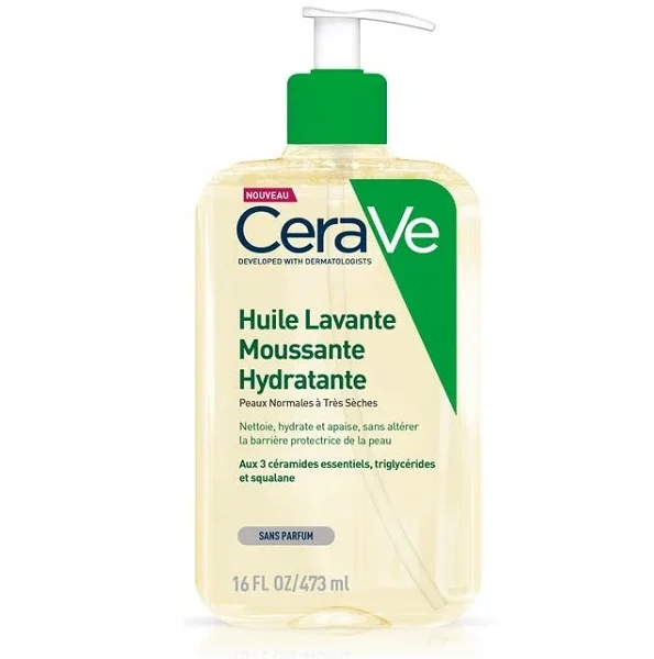 CeraVe Huile Lavante Moussante Hydratante 473ml visage et corps