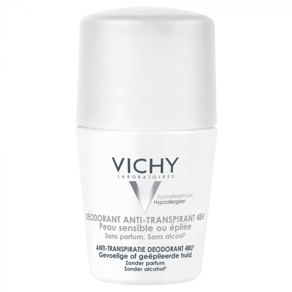 Vichy déodorant anti-transpirant 48h peaux sensibles roll-on 50ml