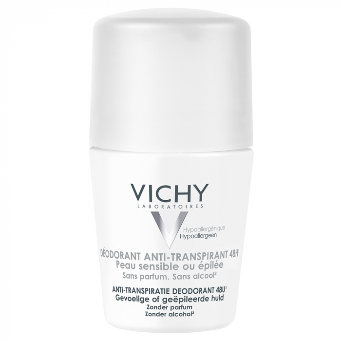 Vichy déodorant anti-transpirant 48h peaux sensibles roll-on 50ml