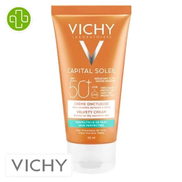 VICHY CAPITAL SOLEIL CREME ONCTUEUSE INVISIBLE PEAU SENSIBLE NORMALE A SECHE SPF50+ 50ML – Image 2