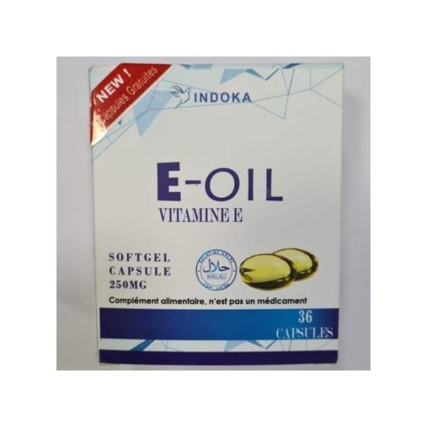 INDOKA VITAMINE E-OIL 600MG B36 CAPSULES – Image 1