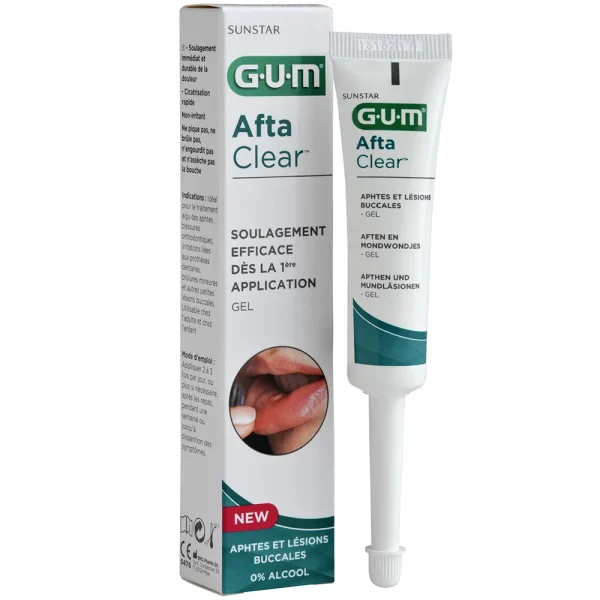 GUM AFTA CLEAR GEL APHTES ET LESIONS BUCCALES 10ML REF 2400 – Image 1