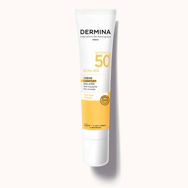 DERMINA SUNLINA CREME CONFORT INVISIBLE SPF50 40ML – Image 1