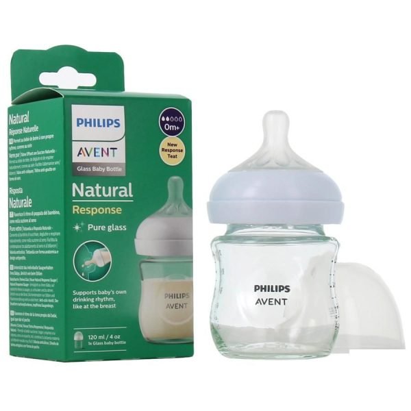AVENT BIBERON NATURAL EN VERRE COMME LE SEIN MATERNEL 120ML REF SCF051/17 – Image 1