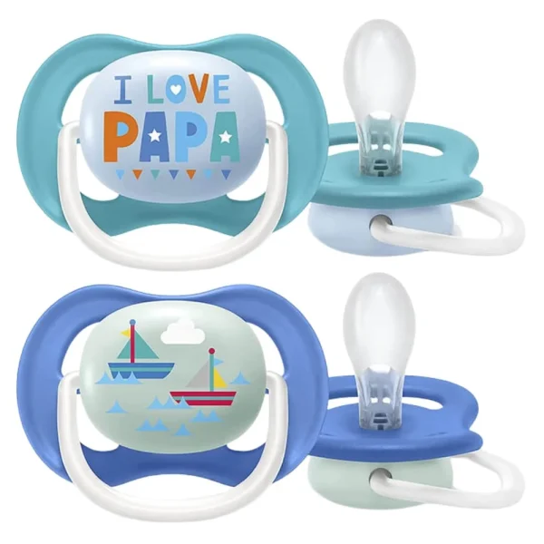 AVENT SUCETTE ULTRA AIR HAPPY 6-18MOIS BOY REF SCF080/03 – Image 1