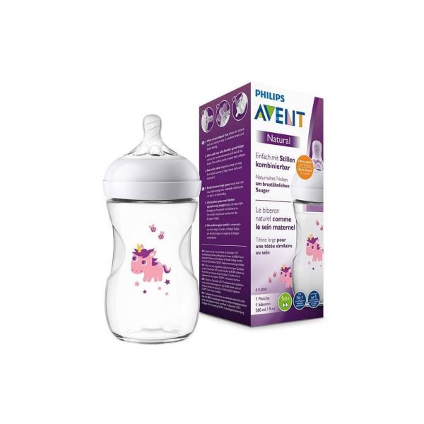 AVENT BIBERON NATURAL UNICORN 260ML – Image 1