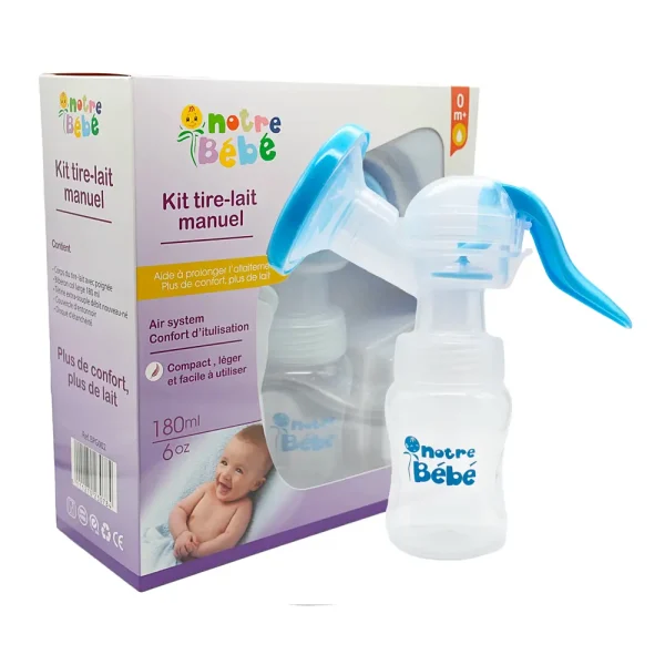 NOTRE BEBE TIRE LAIT MANUEL AVEC BIBERON 180ML GM REF C39A – Image 2