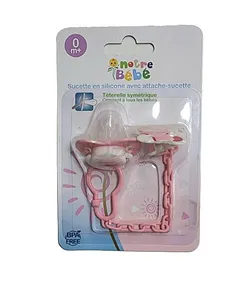 NOTRE BEBE SUCETTE AVEC CHAINE ET BROCHE